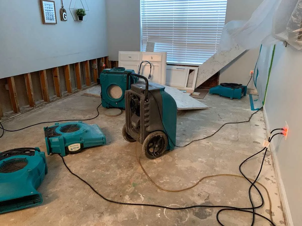 Dehumidifier in flood-cut room for Water Extraction & Removal in Morganton